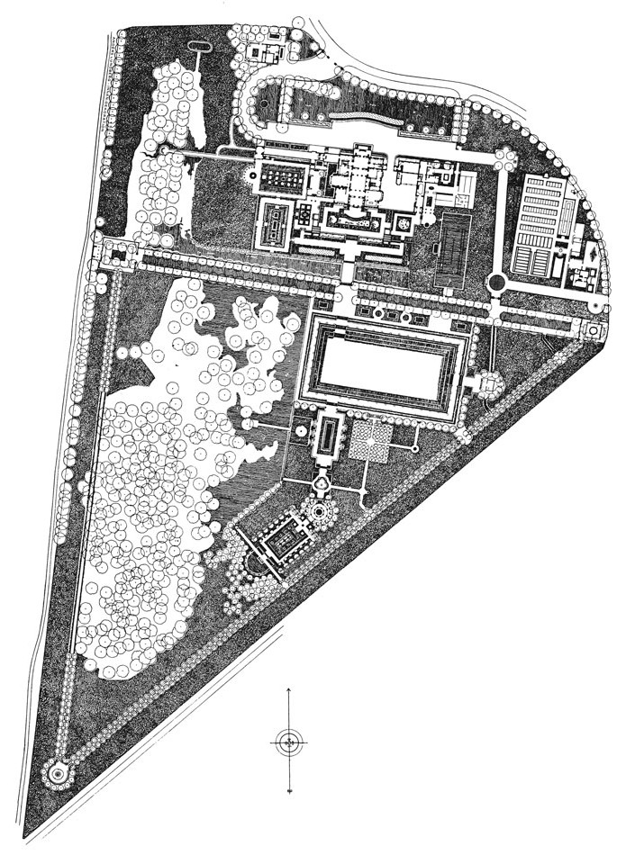 Plattegrond van landgoed Kareol, omstreeks de bouw
